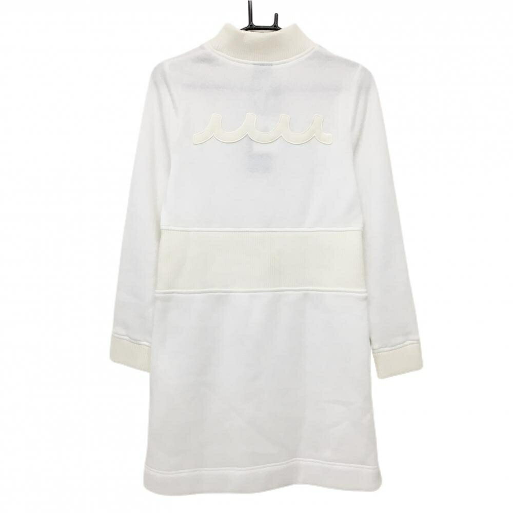 【新品】ムータマリン ニットワンピース 白 裏起毛 裏地付 レディース M ゴルフウ...