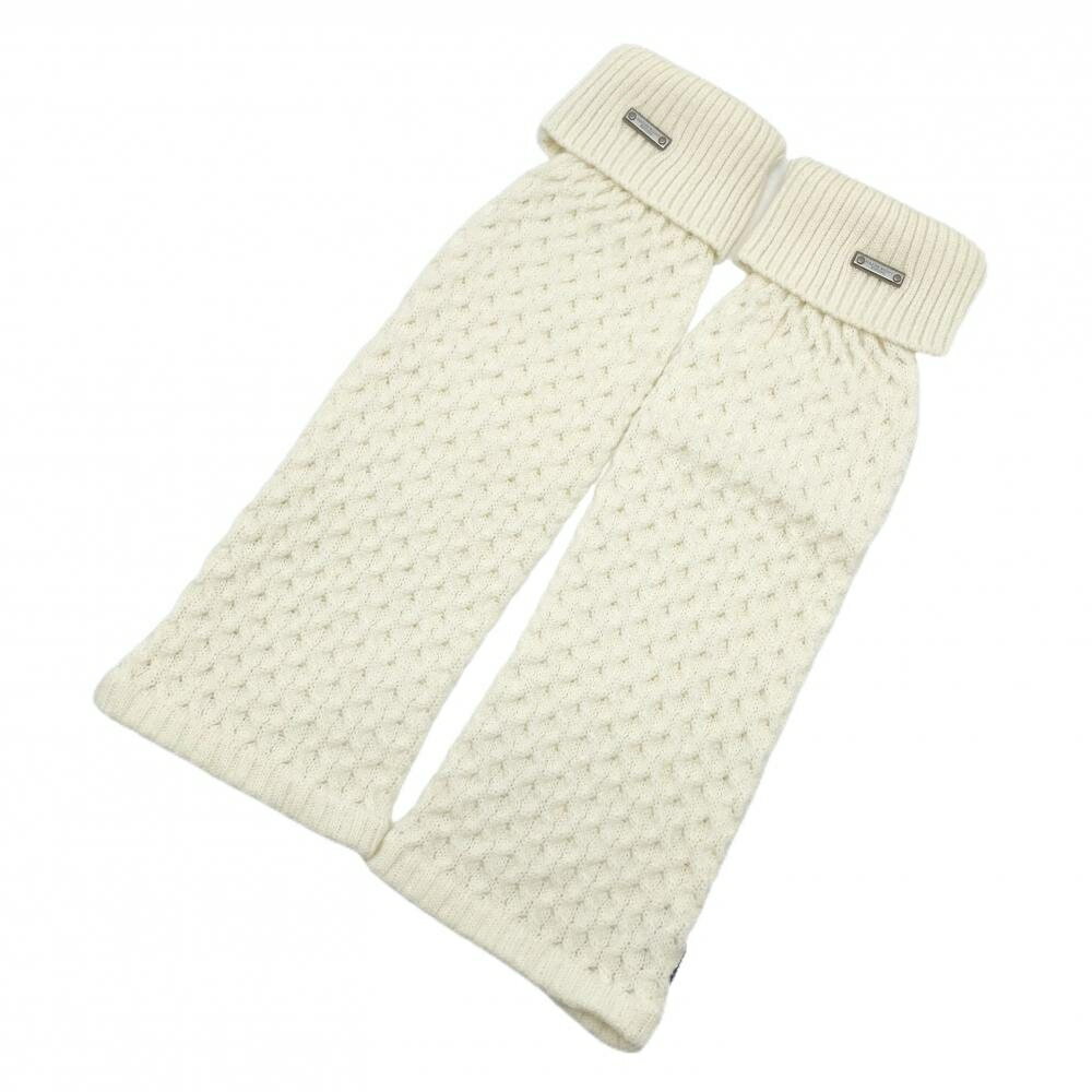 【超美品】マスターバニー ニットレッグウォーマー 白 ロゴ レディース ゴルフウェア MASTER BUNNY EDI..