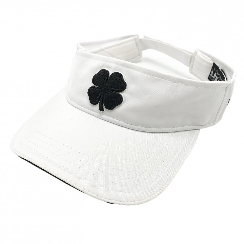 ブラッククローバー サンバイザー 白×黒 立体ロゴ刺しゅう ゴルフウェア BLACK CLOVER