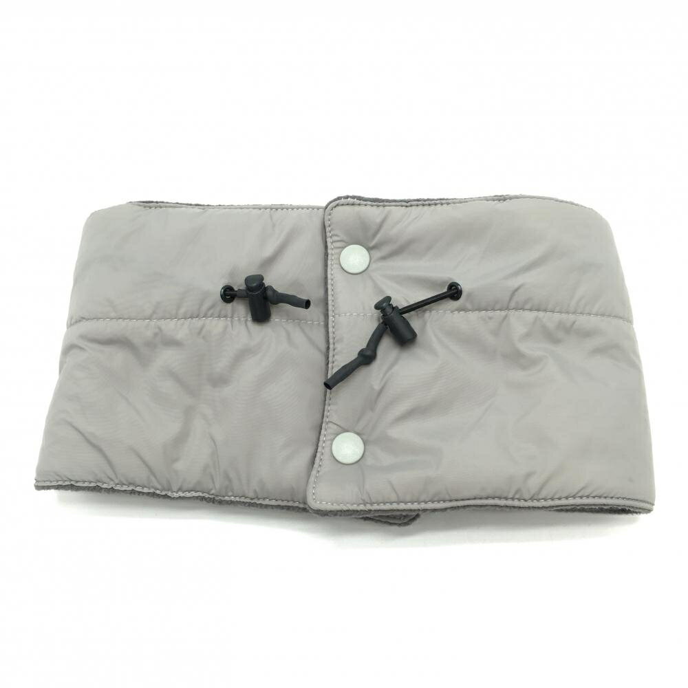 【美品】ビームスゴルフ 中綿ネックウォーマー グレー 内側フリース ドローコード ゴルフウェア BEAMS GOLF