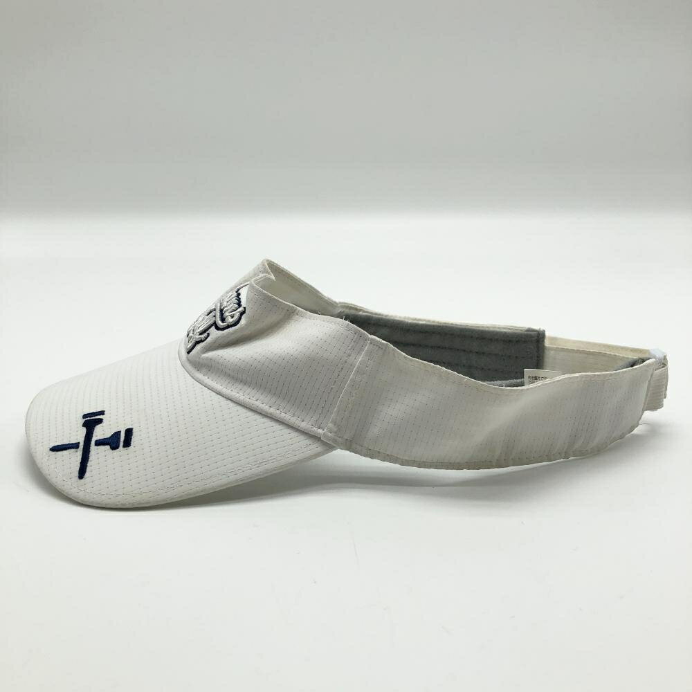 ビームスゴルフ サンバイザー 白×ネイビー 立体ロゴ刺しゅう M ゴルフウェア BEAMS GOLF