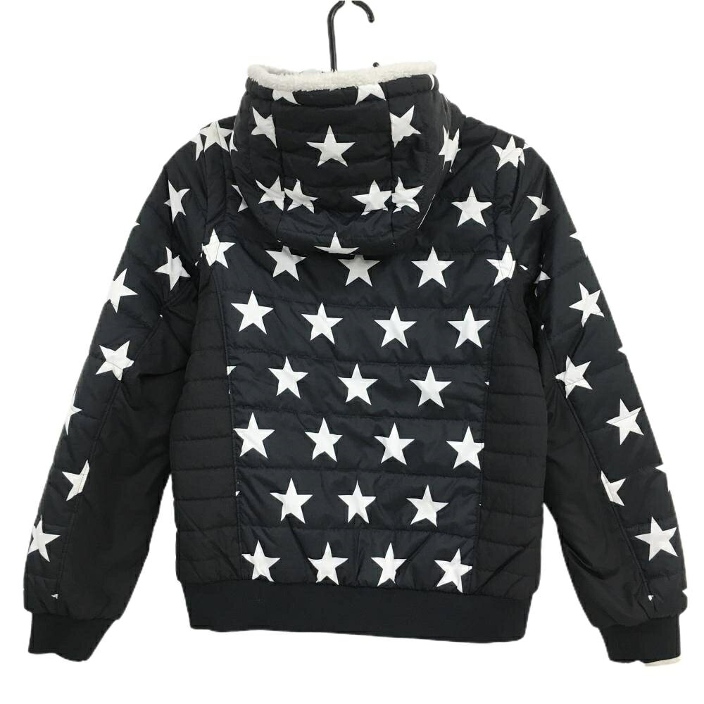 キャロウェイ 2WAY中綿ジャケット 黒×白 星柄 ベア フード付 袖着脱可 レディース L ゴルフウェア Callaway