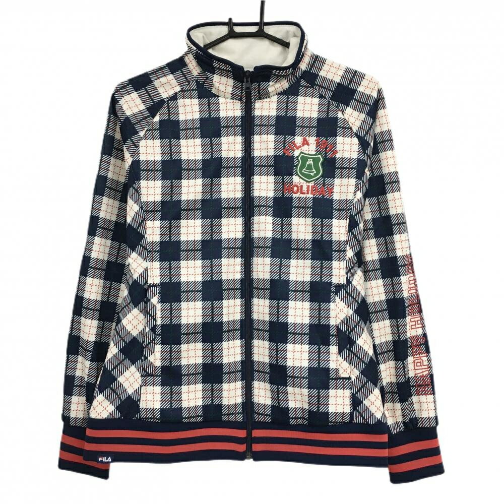 フィラゴルフブルゾンネイビー×白チ...