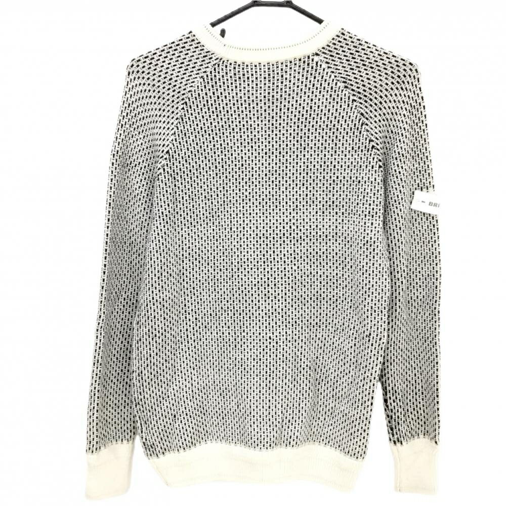 【美品】ブリーフィング セーター 白×黒 フロントロゴ ウール混 ニット レディース M ゴルフウェア 2024年モデル BRIEFING