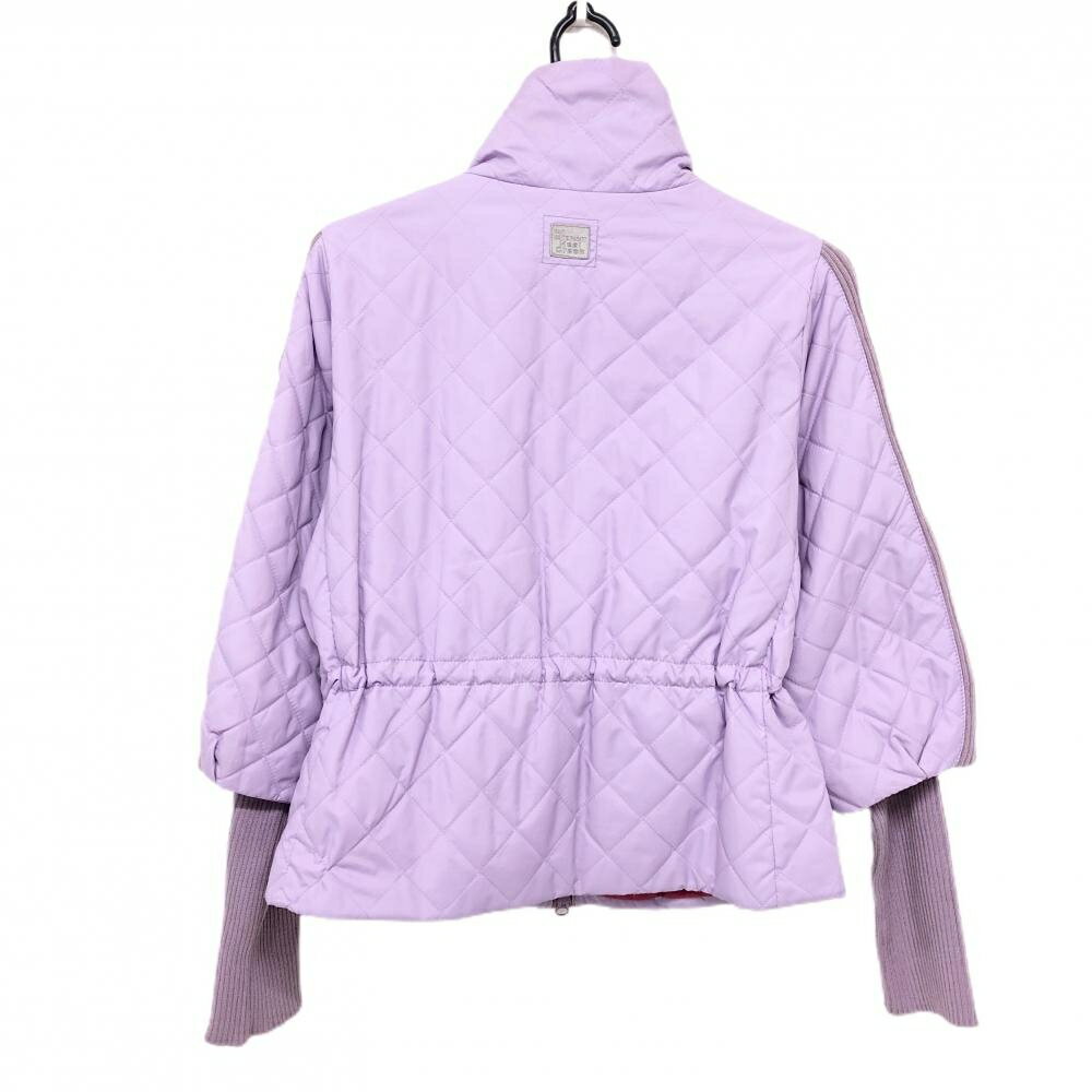 ヒールクリーク 2WAY中綿ジャケット パープル 一部ニット 袖着脱可 レディース 40(M) ゴルフウェア Heal Creek