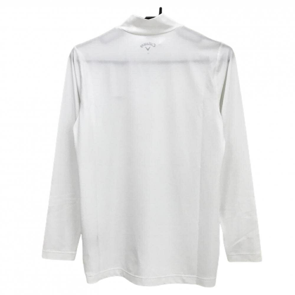 【新品】キャロウェイ ハイネックインナーシャツ 白×黒 ネックロゴ 吸収速乾 UPF30 レディース LL ゴルフウェア Callaway