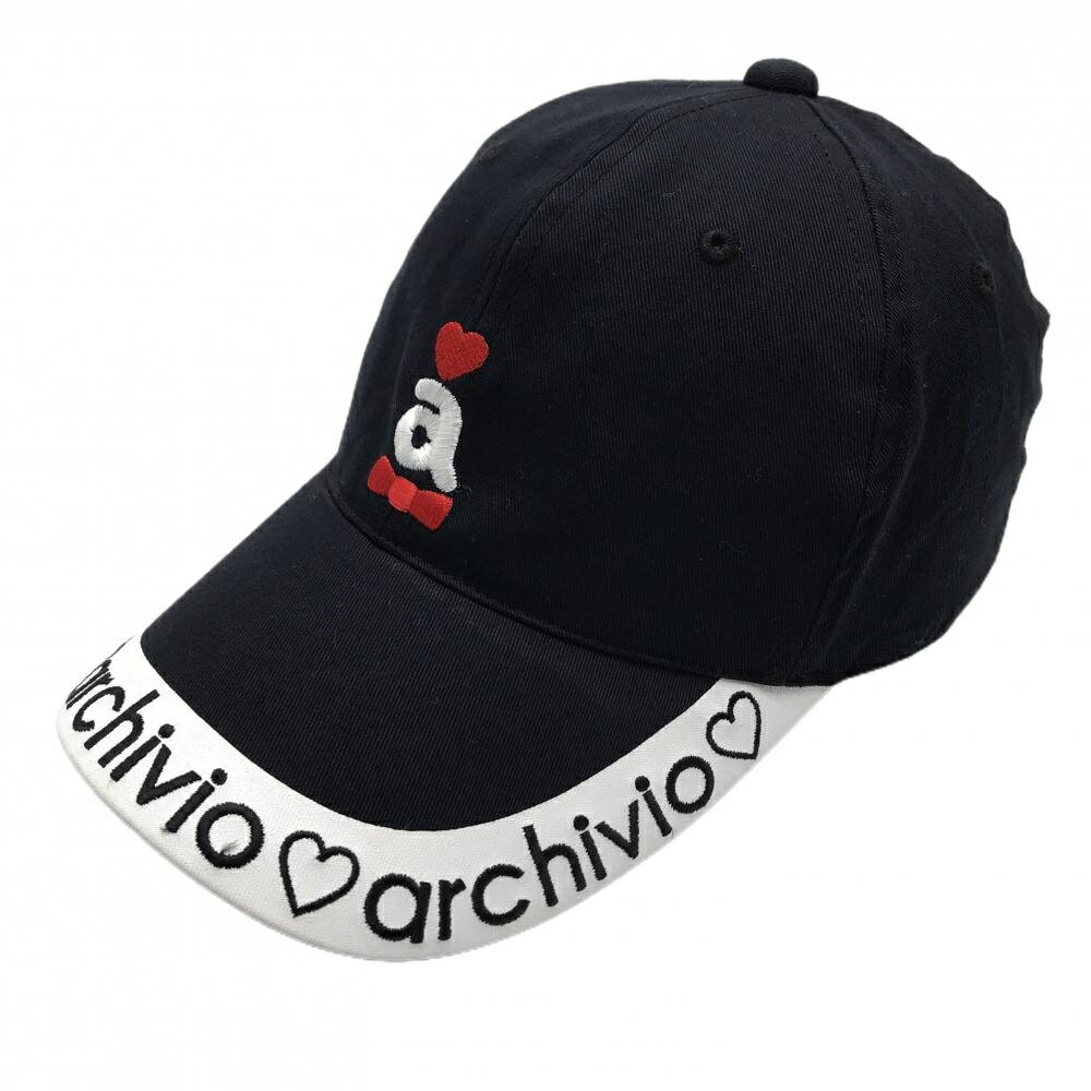 【美品】アルチビオ キャップ 黒×白 ロゴ ゴルフウェア archivio