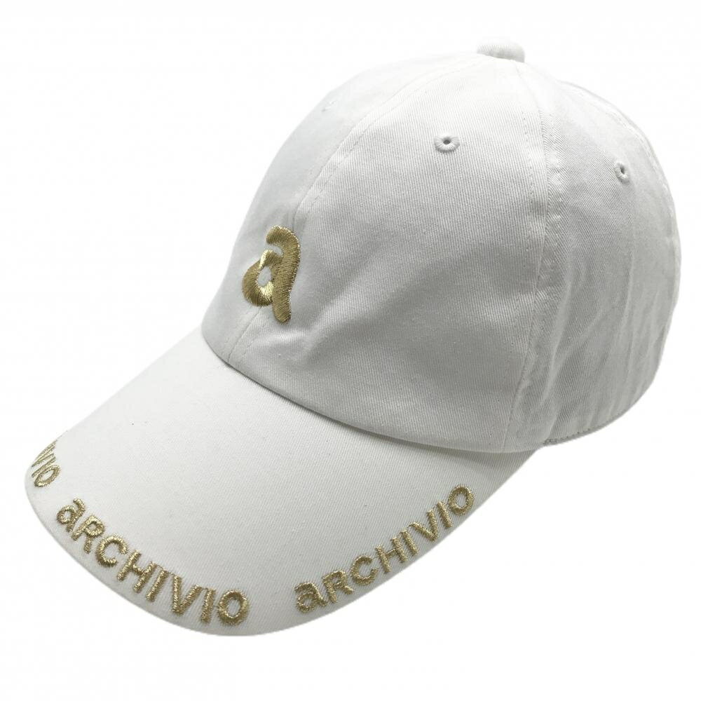 【超美品】アルチビオ キャップ 白 ロゴゴールド ゴルフウェア 2024年モデル archivio