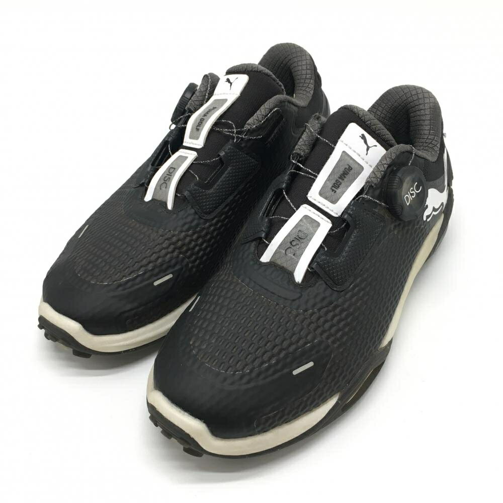 【美品】プーマ ゴルフシューズ 黒×白 310833-05 シャドウキャットニトロディスク レディース 23.5 ゴ..