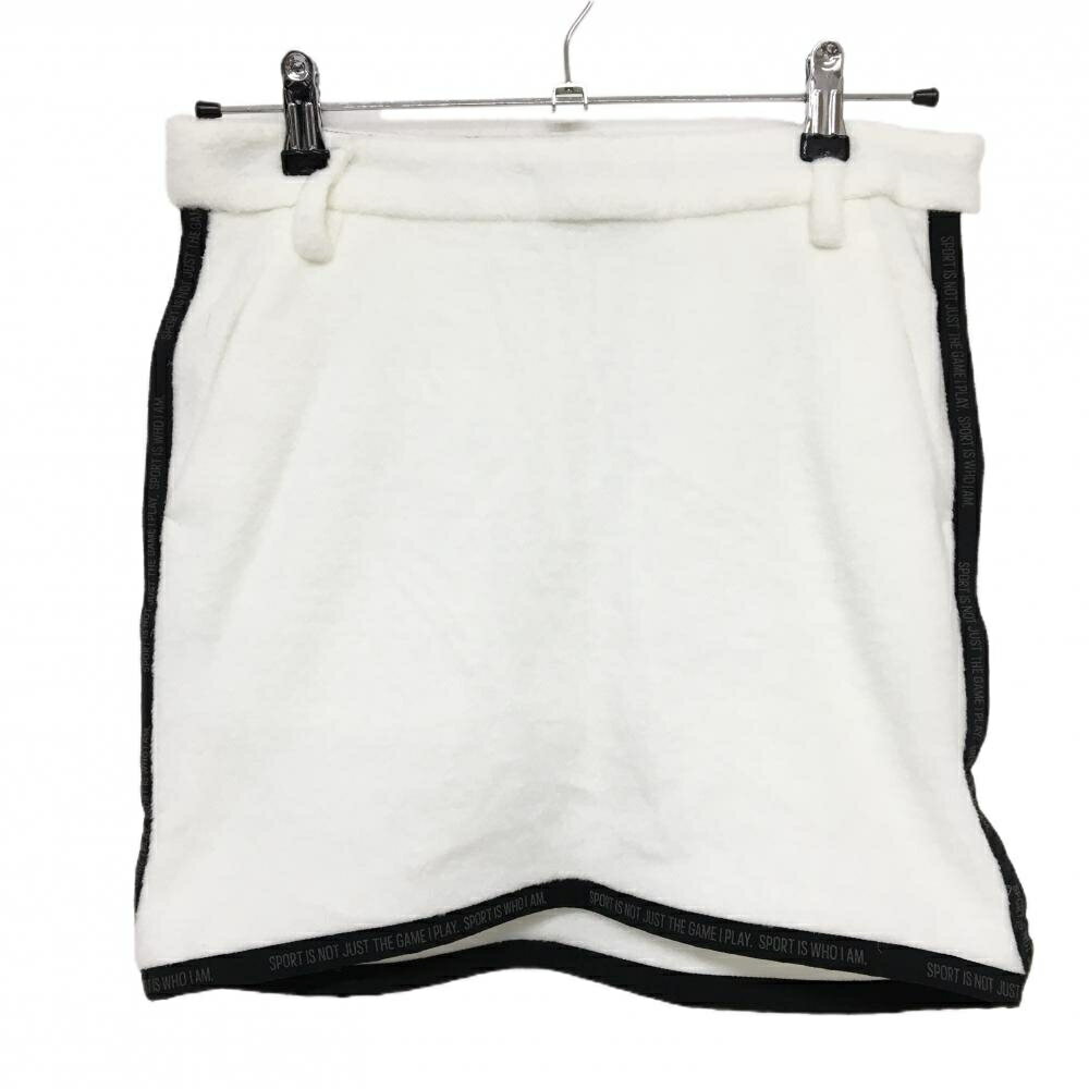 【超美品】アディダス スカート 白×黒 フリース調 サイドライン インナーパンツ付 レディース S ゴルフ..