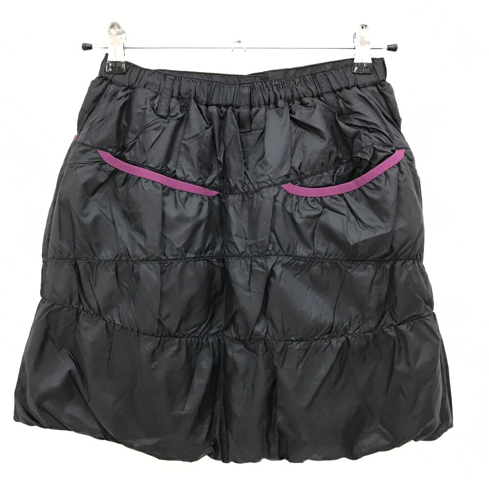 【超美品】スリクソン 中綿スカート ダークグレー×ピンクパープル ロゴ刺しゅう ウエストゴム レディース M ゴルフウェア SRIXON