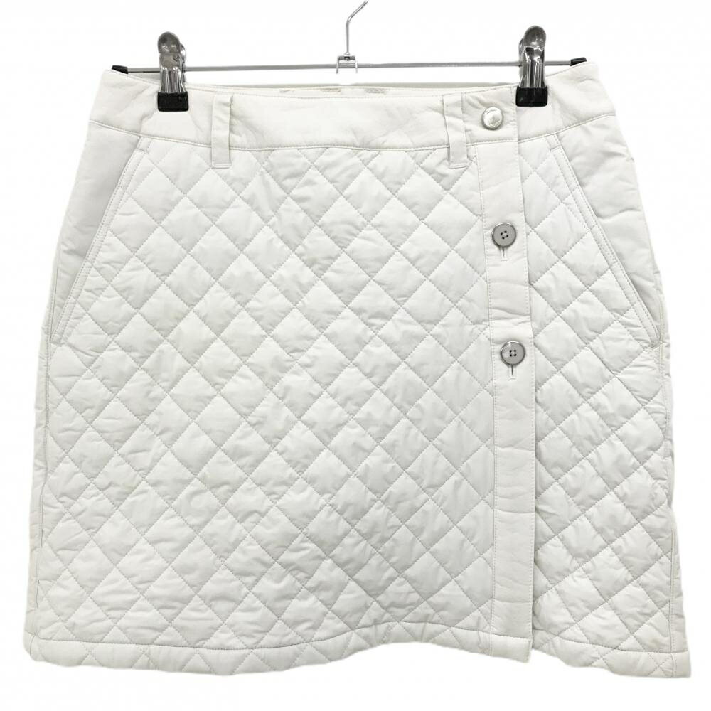 【美品】タイトリスト 中綿巻きスカート 白 前ボタン ポリウレタンフィルムラミネーション レディース L ゴルフウェア TITLEIST