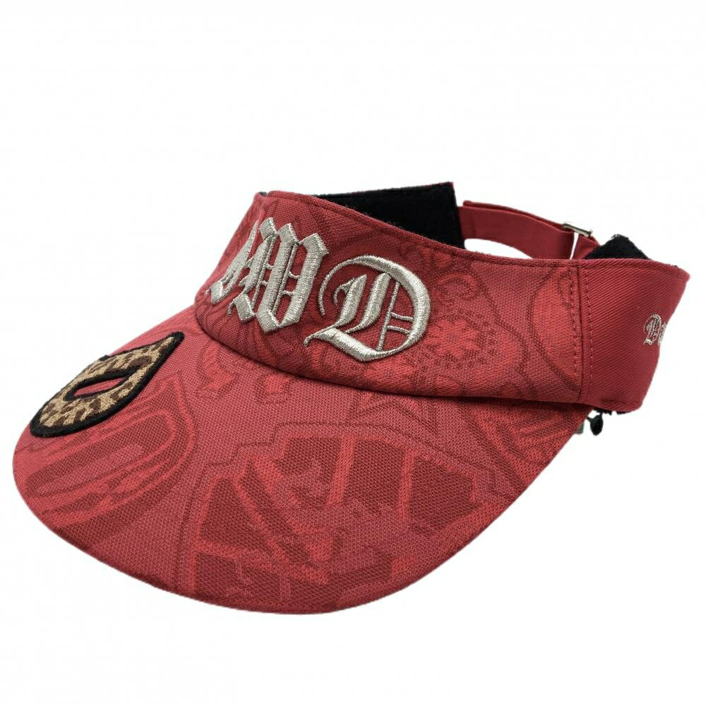 【新品】ダンスウィズドラゴン サンバイザー レッド 総柄 FR ゴルフウェア Dance With Dragon