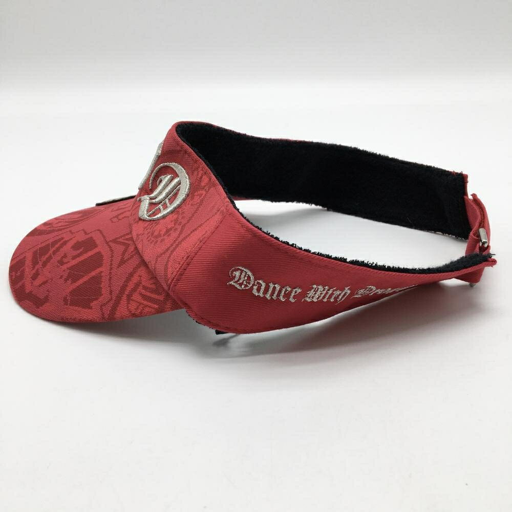 【新品】ダンスウィズドラゴン サンバイザー レッド 総柄 FR ゴルフウェア Dance With Dragon