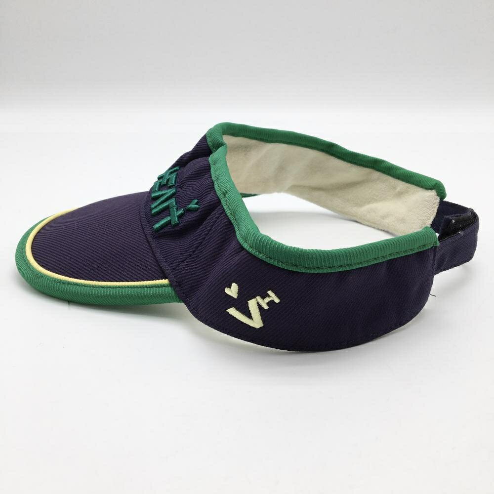 ビバハート サンバイザー ネイビー×グリーン 立体ロゴ 表記なし ゴルフウェア VIVA HEART