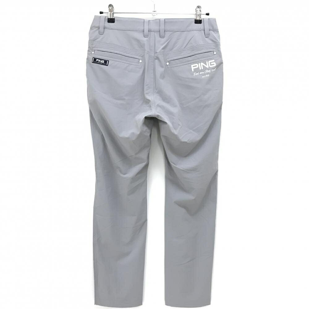 【超美品】ピン パンツ グレー×白 後ろロゴプリント ストレッチ メンズ M ゴルフウェア 2025年モデル PING