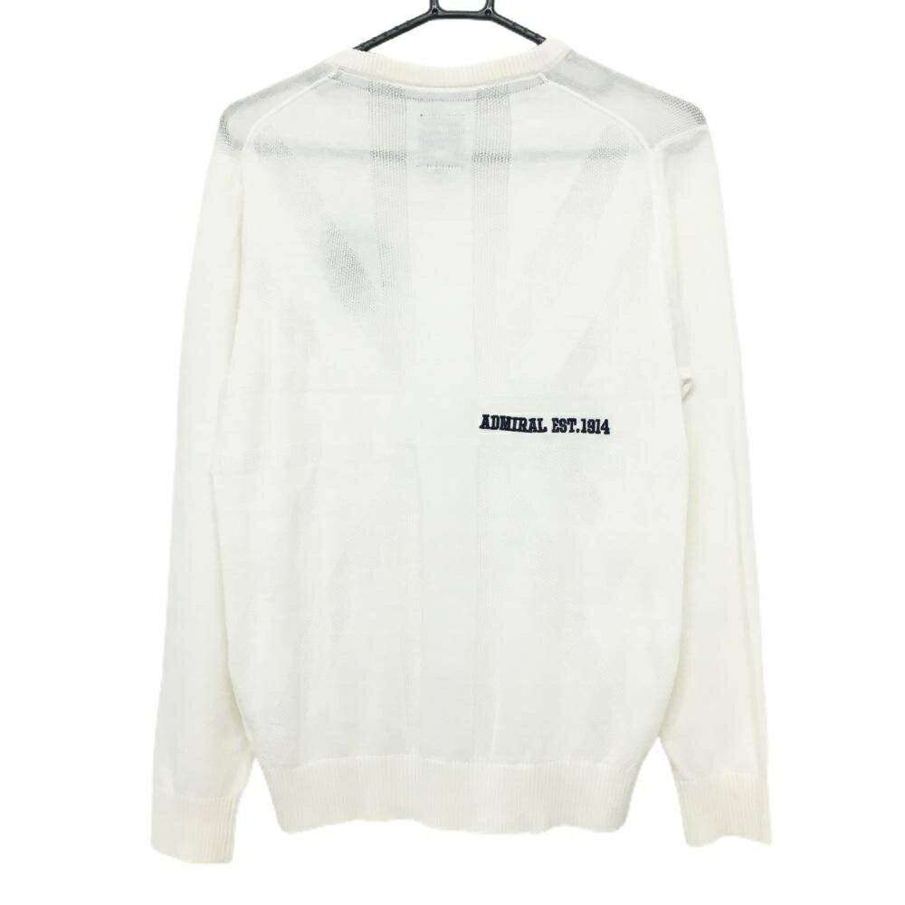 【超美品】アドミラル セーター 白 身頃ユニオンジャック柄 薄手 ニット メンズ M ゴルフウェア Admiral