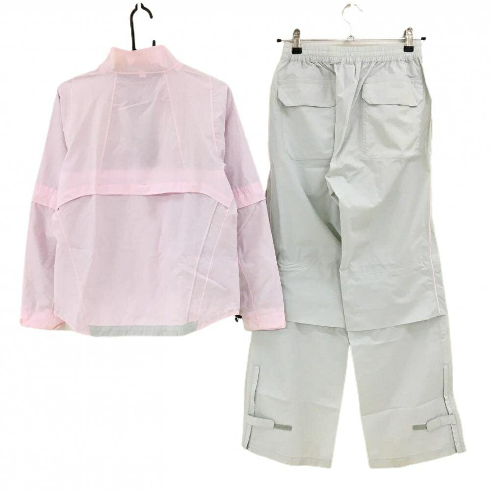 ミズノゴルフ レインウェア(2WAYジャケット×パンツ) ライトピンク×ライトグレー レディース L ゴルフウェア MIZUNO