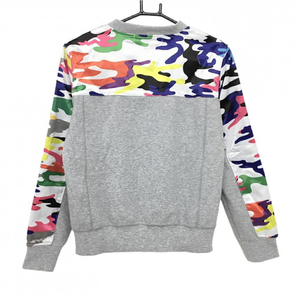 【美品】V12 トレーナー グレー×マルチカラー 一部カモフラ 迷彩 レディース 1(M) ゴルフウェア V12