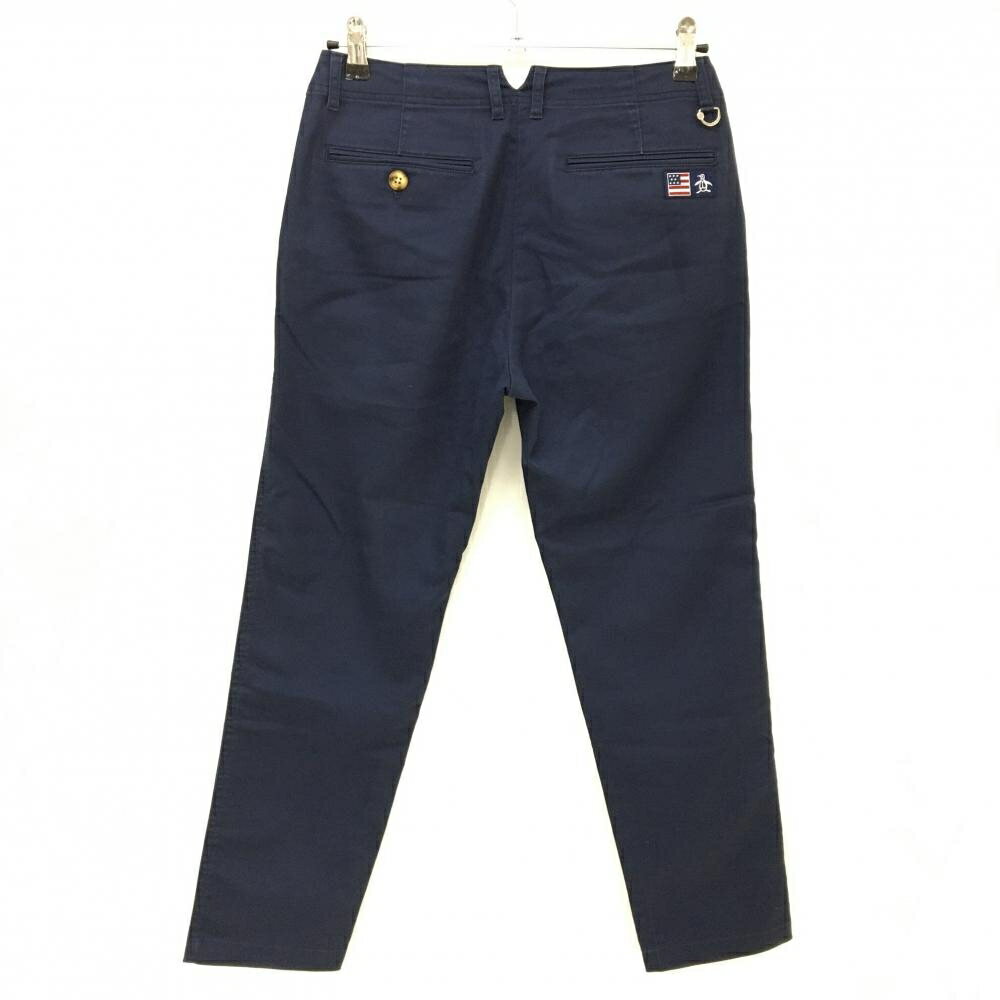 マンシングウェア パンツ ネイビー ロゴ刺しゅう ストレッチ レディース 9 ゴルフウェア Munsingwear