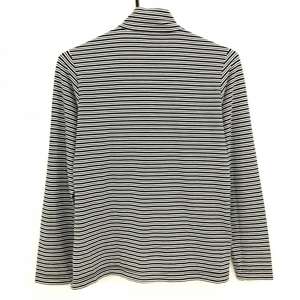 ブラックアンドホワイト 長袖ハイネックシャツ 黒×白 ボーダー ハーフジップ イヌ レディース 1(S) ゴルフウェア Black＆White