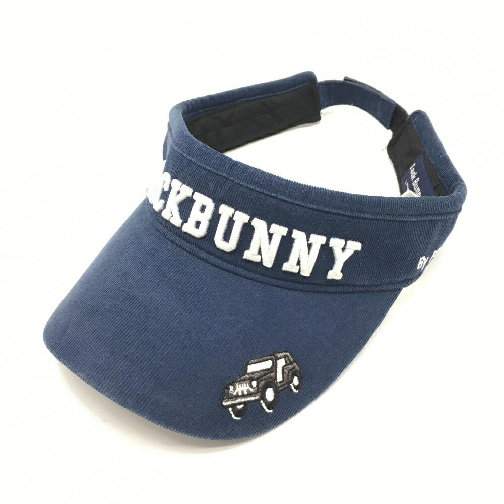 TAKEO KIKUCHI SPORT - 【美品】ジャックバニー サンバイザー ネイビー×白 コーデュロイ 立体ロゴ FR ゴルフウェア Jack Bunny