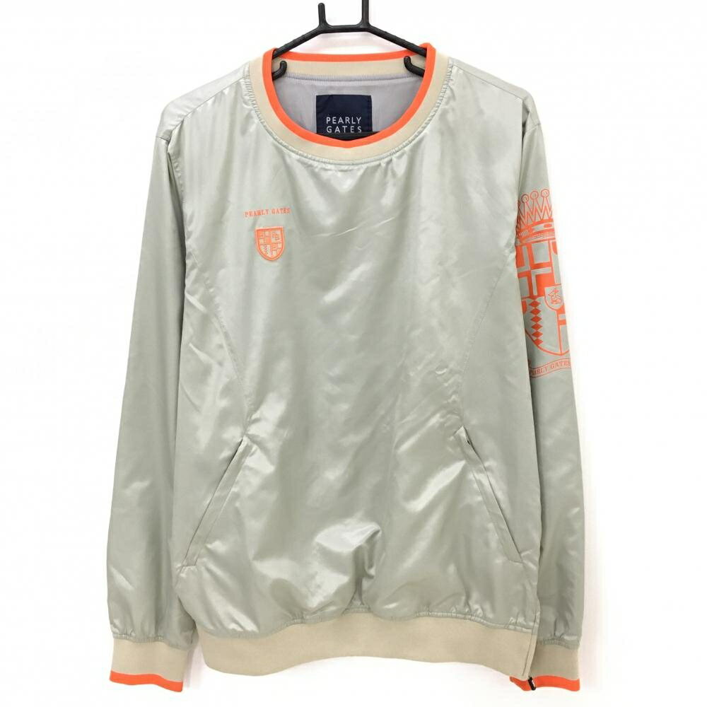 パーリーゲイツ スニード ベージュ系×オレンジ 裏地付き ロゴプリント メンズ 5(L) ゴルフウェア PEARLY GATES