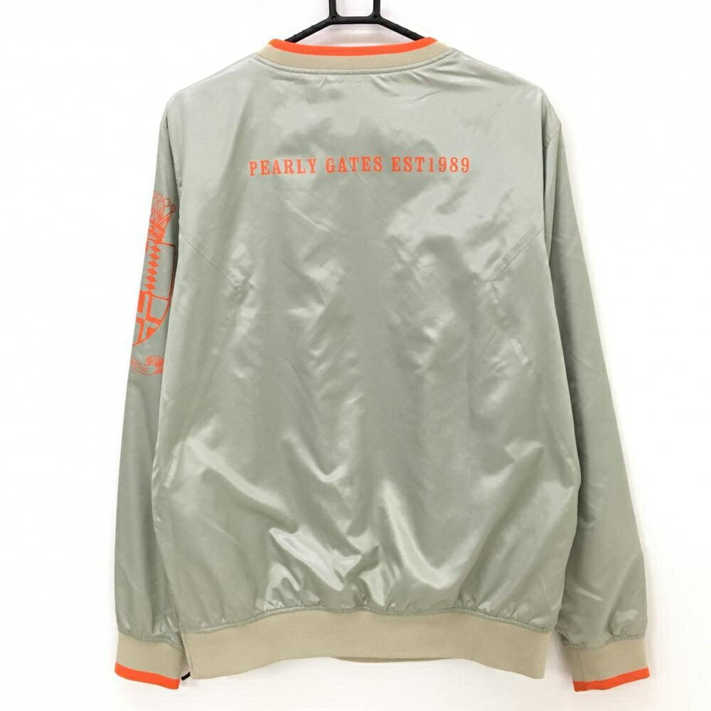 パーリーゲイツ スニード ベージュ系×オレンジ 裏地付き ロゴプリント メンズ 5(L) ゴルフウェア PEARLY GATES