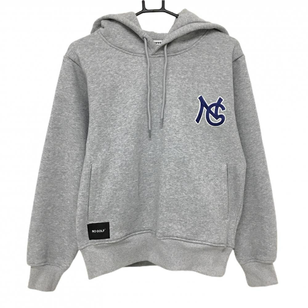 【超美品】ノーコーヒー×クラブハウス フード付トレーナー 杢グレー NO GOLF 裏起毛 レディース 共通サ..