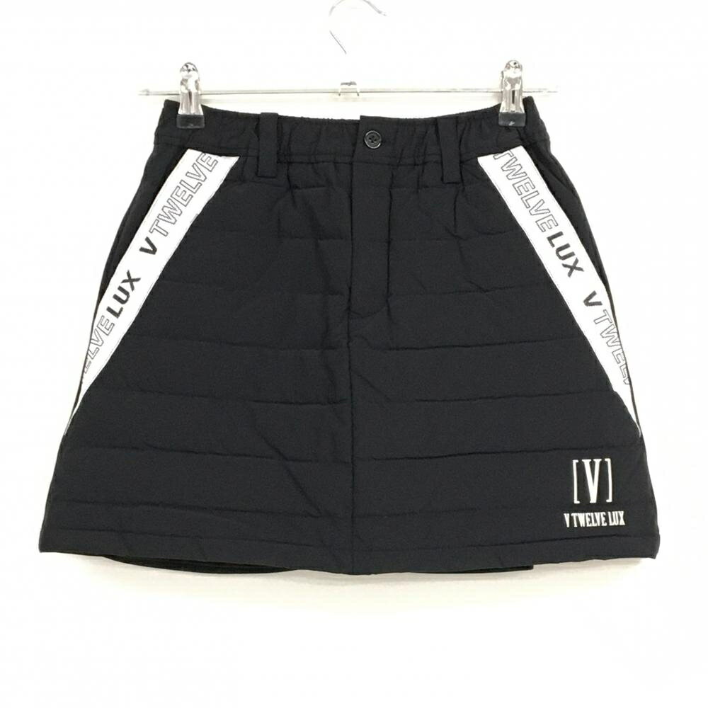 【超美品】V12ヴィトゥエルヴ ダウンスカート 黒×白 前面ダウン 内側インナーパンツ レディース 0(S) ..