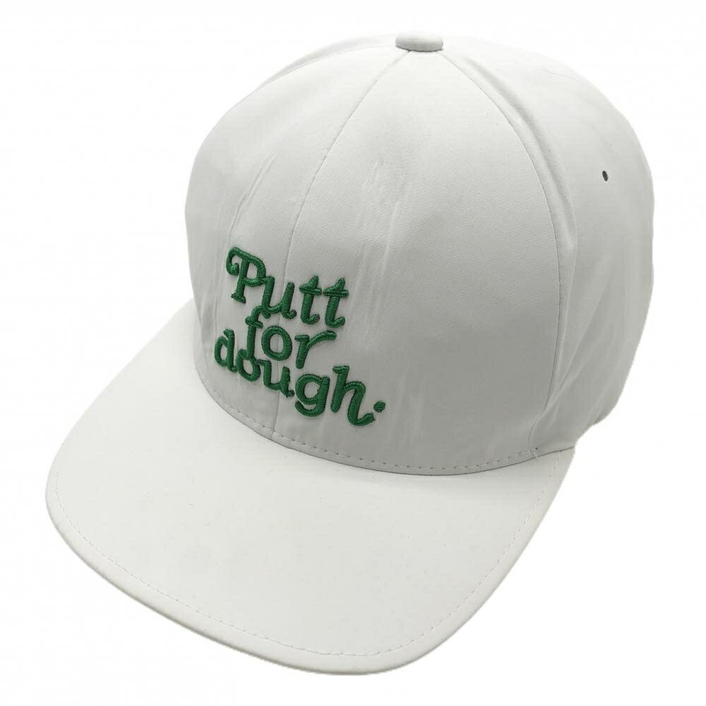 バンデル フラットキャップ 白×グリーン 立体ロゴ パンチング ゴルフウェア BANDEL