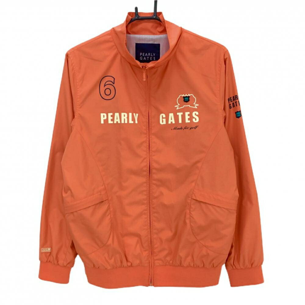 パーリーゲイツ ジャケットブルゾン オレンジ ロゴ白 蓄熱裏地 レディース 2(L) ゴルフウェア PEARLY GATES