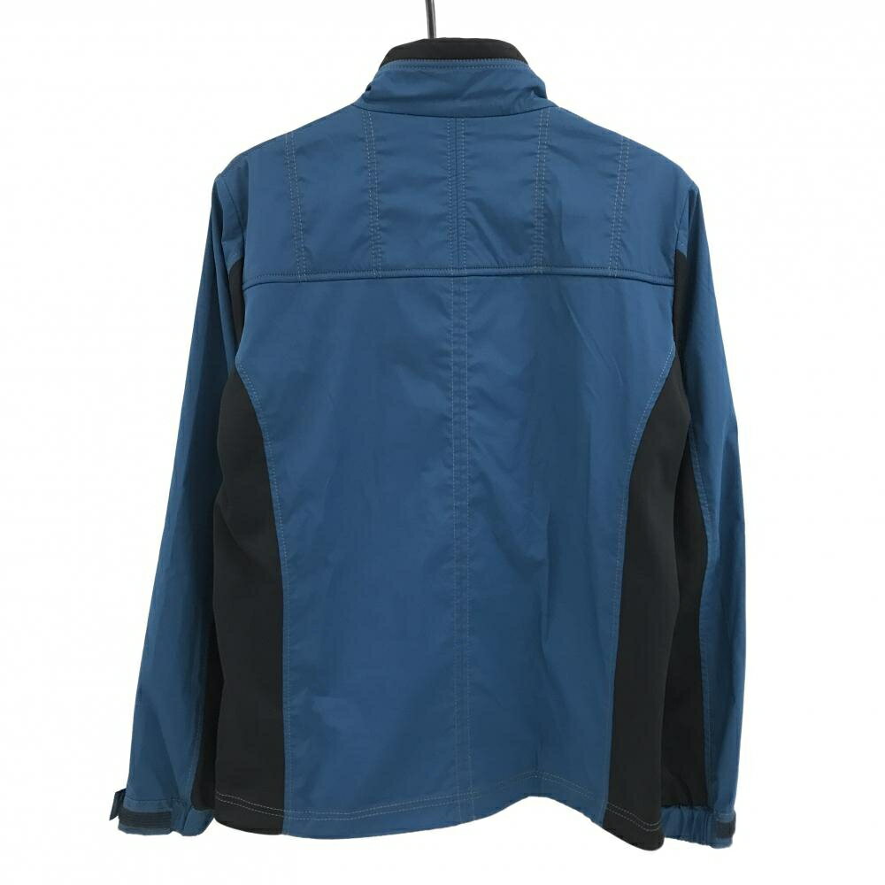 【美品】ヒールクリーク ジャケット ブルー×黒 一部裏起毛 切替 ダブルジップ メンズ 48(M) ゴルフウェア Heal Creek