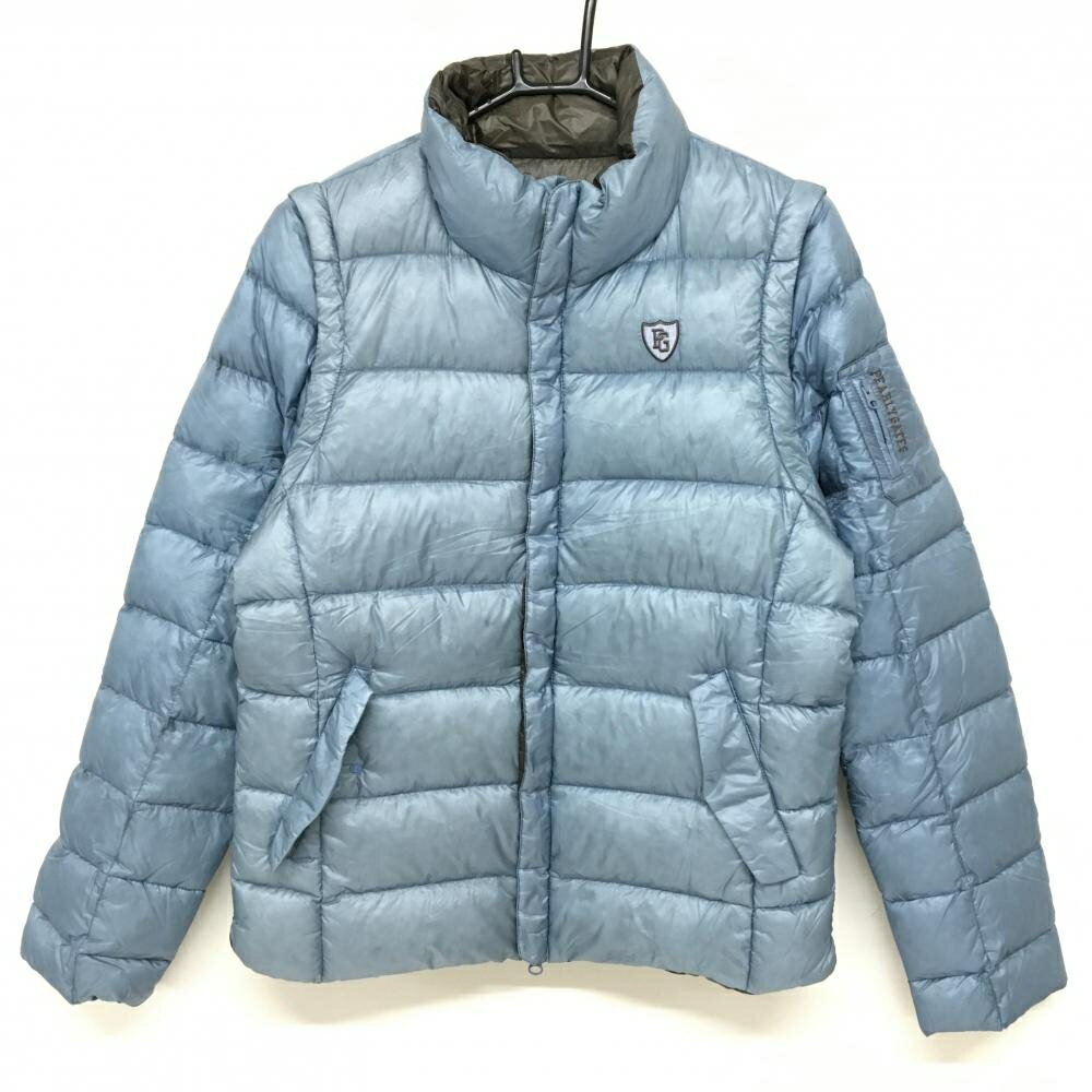 パーリーゲイツ 2WAYダウンジャケット ライトブルー 軽量 袖着脱可 メンズ 4(M) ゴルフウェア PEARLY GATES