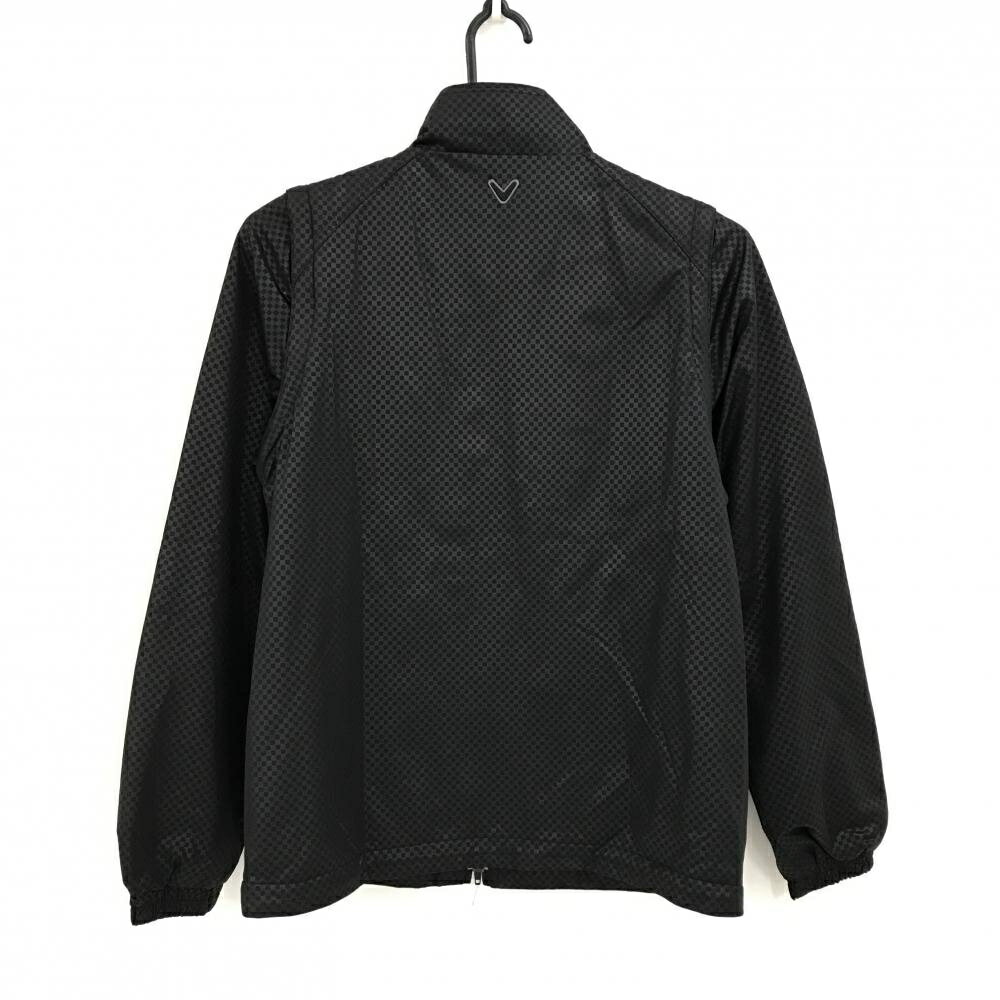 【美品】キャロウェイ 2WAY中綿ジャケット 黒 ブロックチェック地模様 袖着脱可 レディース M ゴルフウェア Callaway