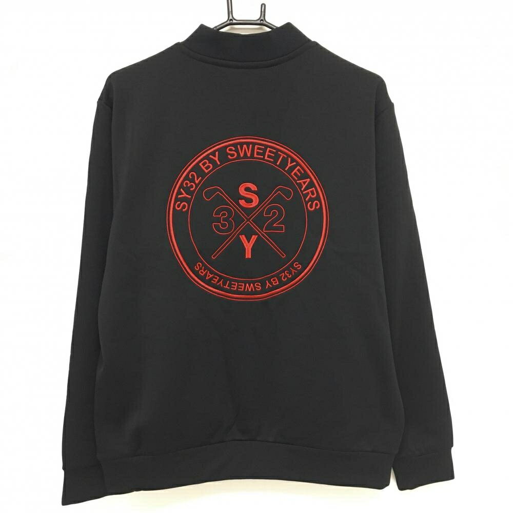 【新品】SY32 トレーナー 黒×レッド スナップボタン 裏起毛 CORDURA メンズ L ゴルフウェア 2023年モデル SY32 BY SWEET YEARS