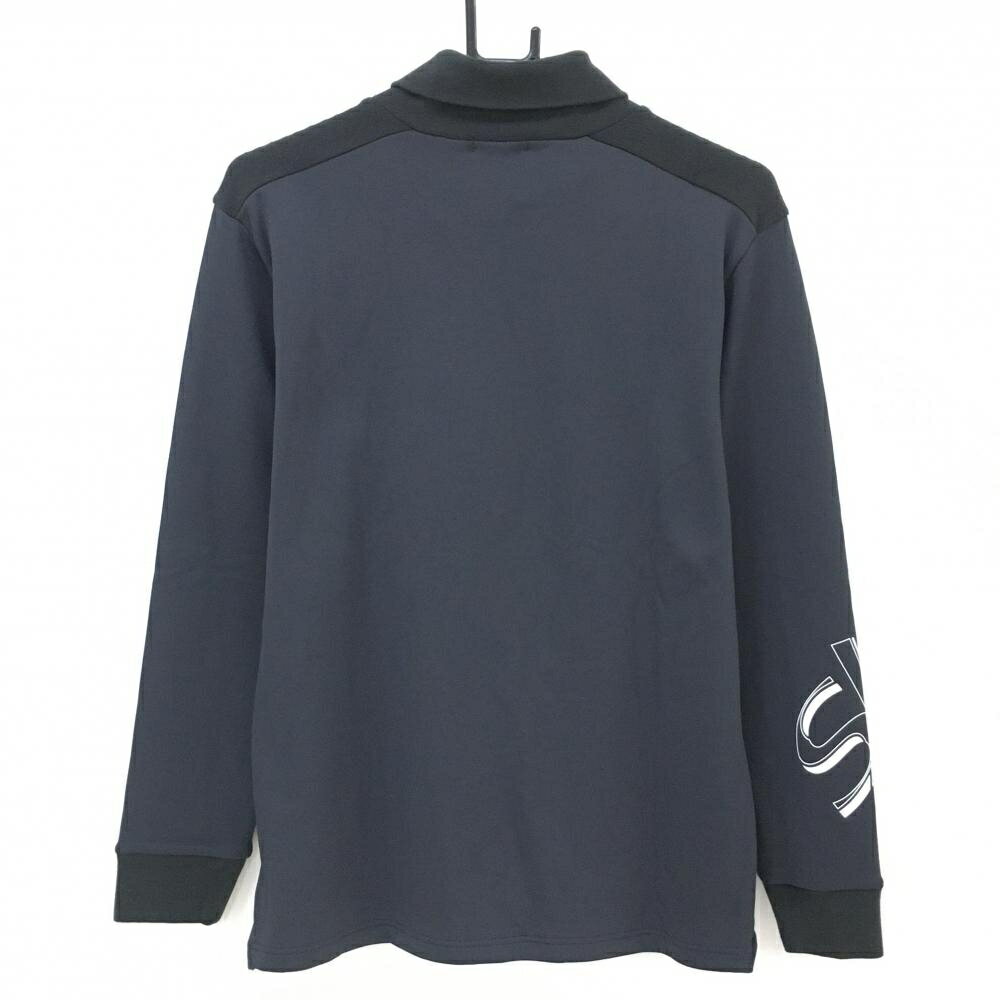 【新品】SY32 長袖ハイネックシャツ 黒×白 ネック一部フリース 裏起毛 メンズ XL ゴルフウェア 2023年モデル SY32 BY SWEET YEARS