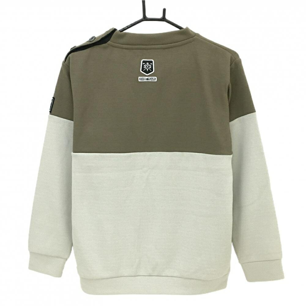 【新品】SY32 ハイネックトレーナー カーキ×ライトベージュ ニット 裏起毛 メンズ L ゴルフウェア 2023年モデル SY32 BY SWEET YEARSSY32