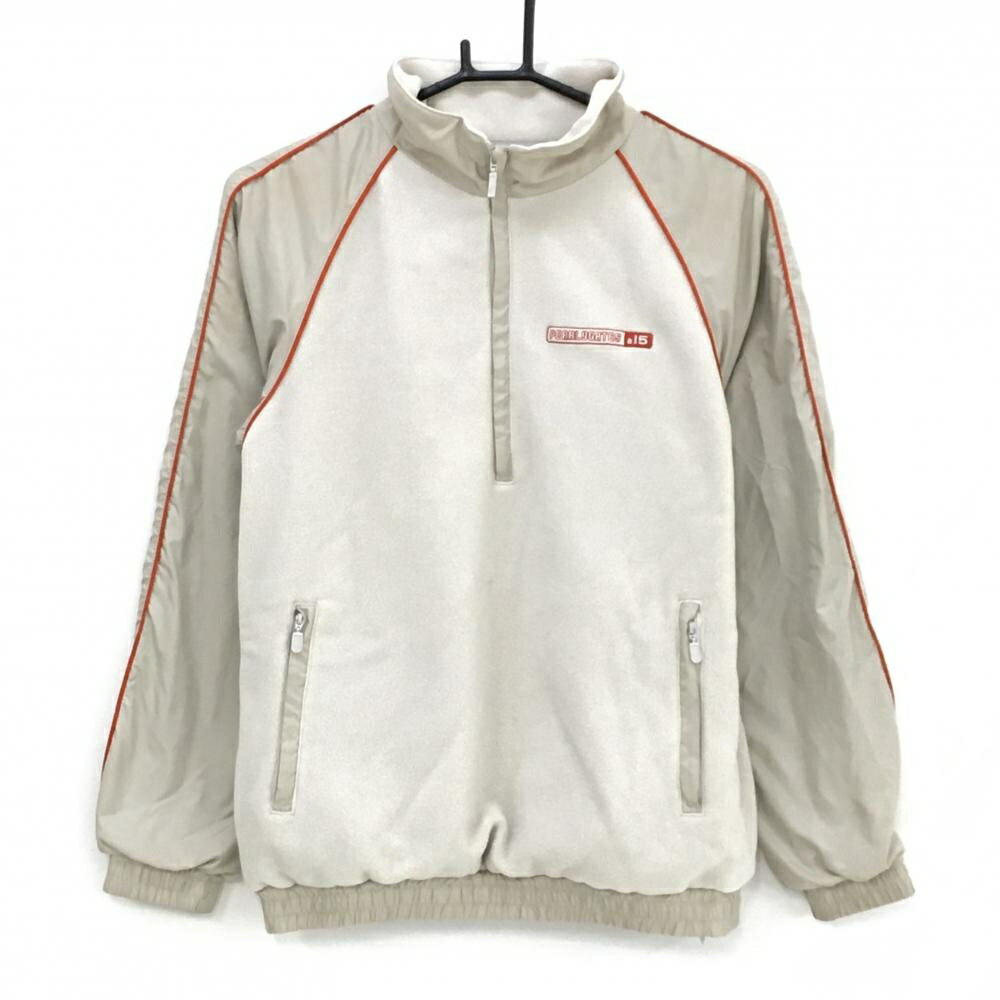 パーリーゲイツ ブルゾン ベージュ 身頃フリース 蓄熱裏地 ハーフジップ レディース 1(M) ゴルフウェア PEARLY GATES