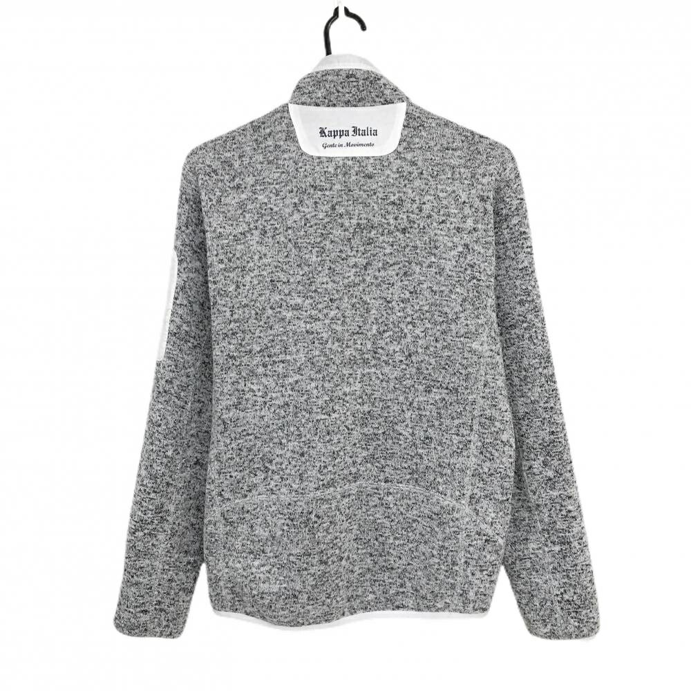 カッパ リバーシブルニットジャケット 杢グレー調×白 裏総柄地模様 メンズ M ゴルフウェア Kappa