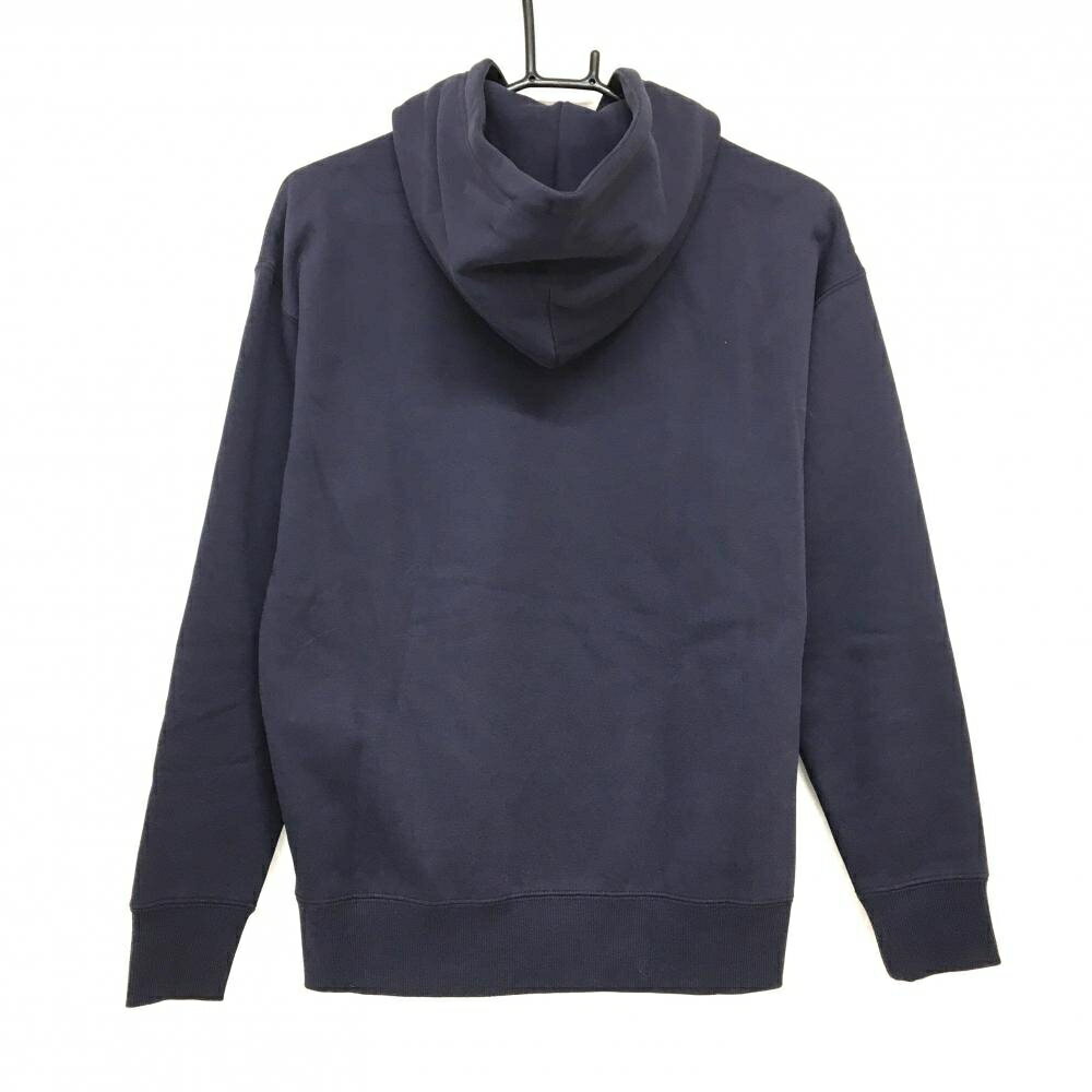 【超美品】プーマ パーカー ネイビー フロントロゴ刺しゅう 裏起毛 メンズ US-XS ゴルフウェア PUMA