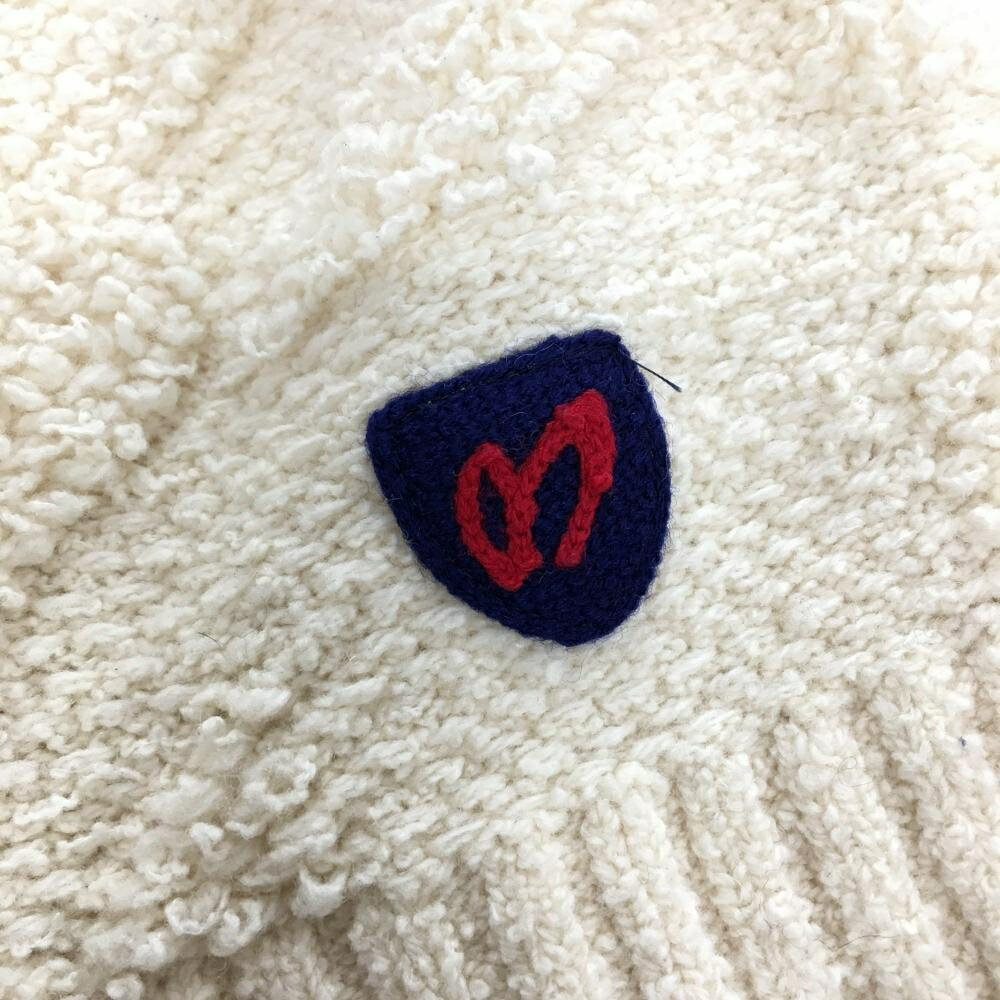 【超美品】マスターバニー 襟付ニットベスト アイボリー 前身頃千鳥格子編み ウー...