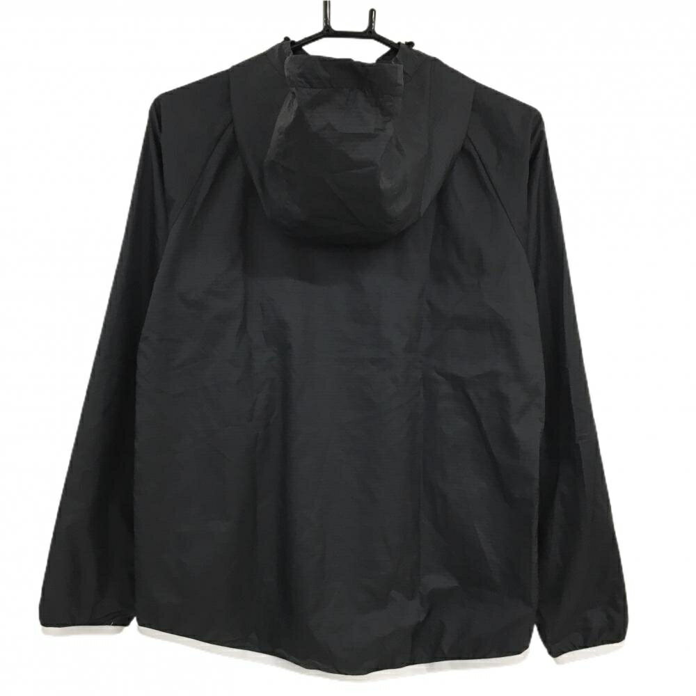【美品】カッパ ジップパーカー 黒×白 前身頃ドット 地模様 裏地微起毛 レディース M ゴルフウェア Kappa