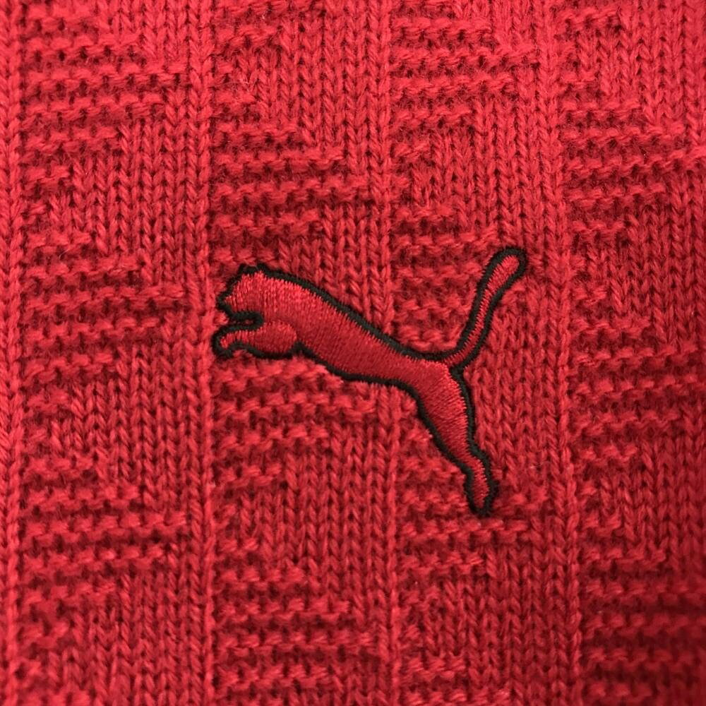 プーマ ニットジャケット レッド 前身頃裏地付 メンズ M ゴルフウェア PUMA