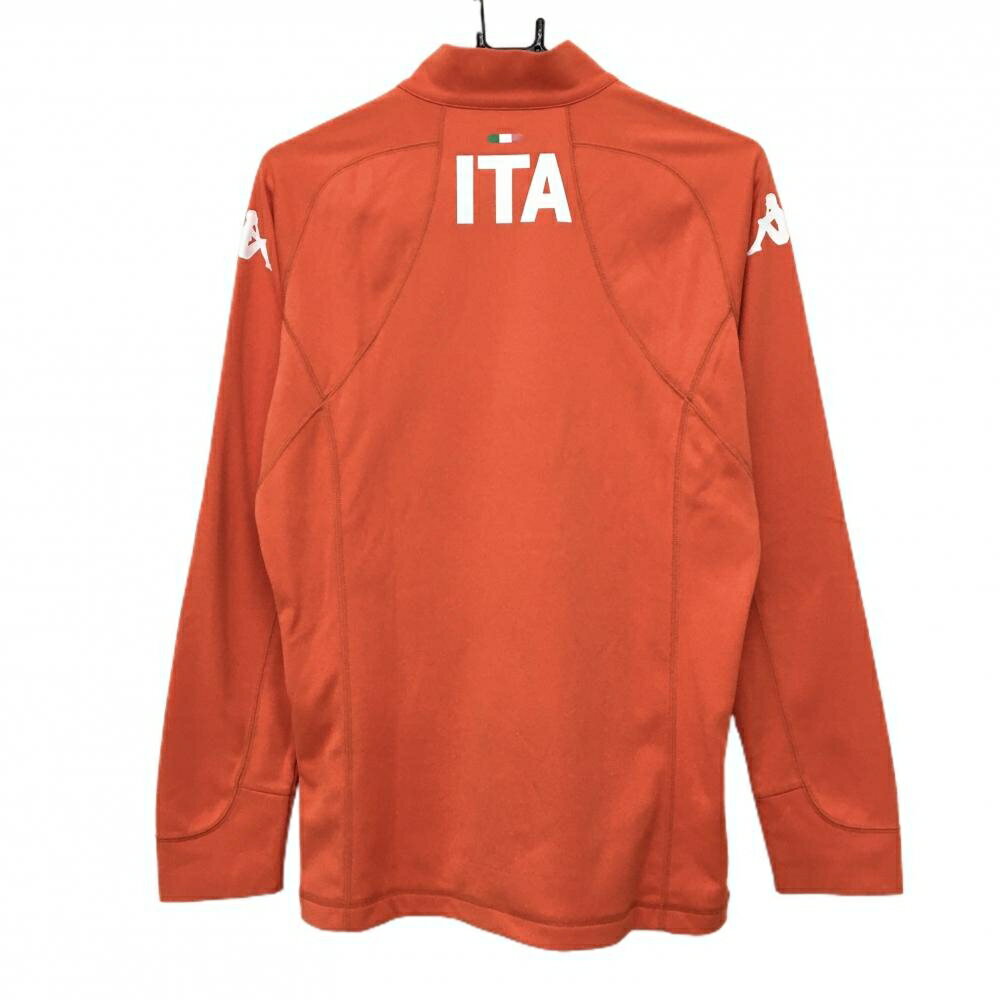 【美品】カッパ 長袖ハイネックシャツ オレンジ 裏起毛 ハーフジップ メンズ M ゴルフウェア Kappa