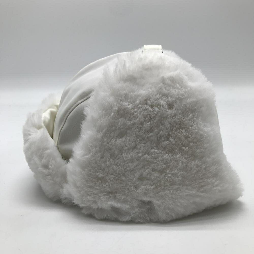 【超美品】ヒールクリーク 耳当て付パイロットキャップ 白 フェイクファー レディース 40 ゴルフウェア Heal Creek