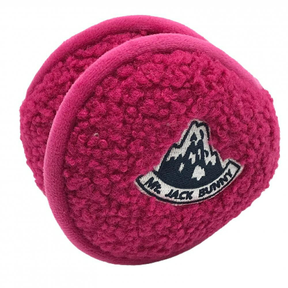 【超美品】ジャックバニー ボアイヤーマフ ピンク×ネイビー 内側起毛 ロゴ ゴルフウェア Jack Bunny