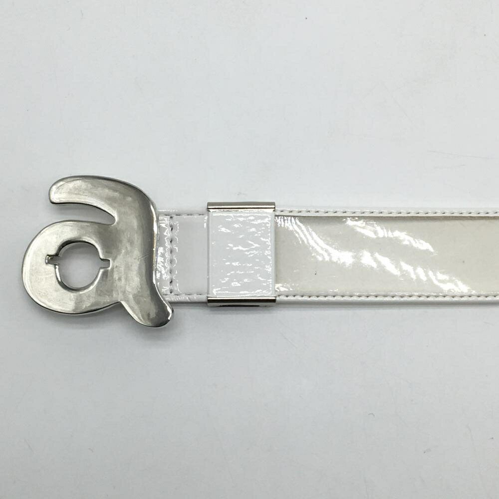 【美品】アルチビオ トップ式ベルト 白 シルバーバックル クリアベルト レディース ゴルフウェア archivio