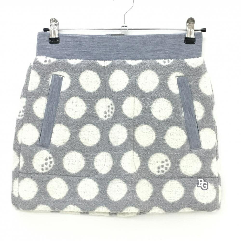 【新品】パーリーゲイツ ウールスカート グレー×白 ドット柄 ウエストゴム レディース 0(S) ゴルフウェ..