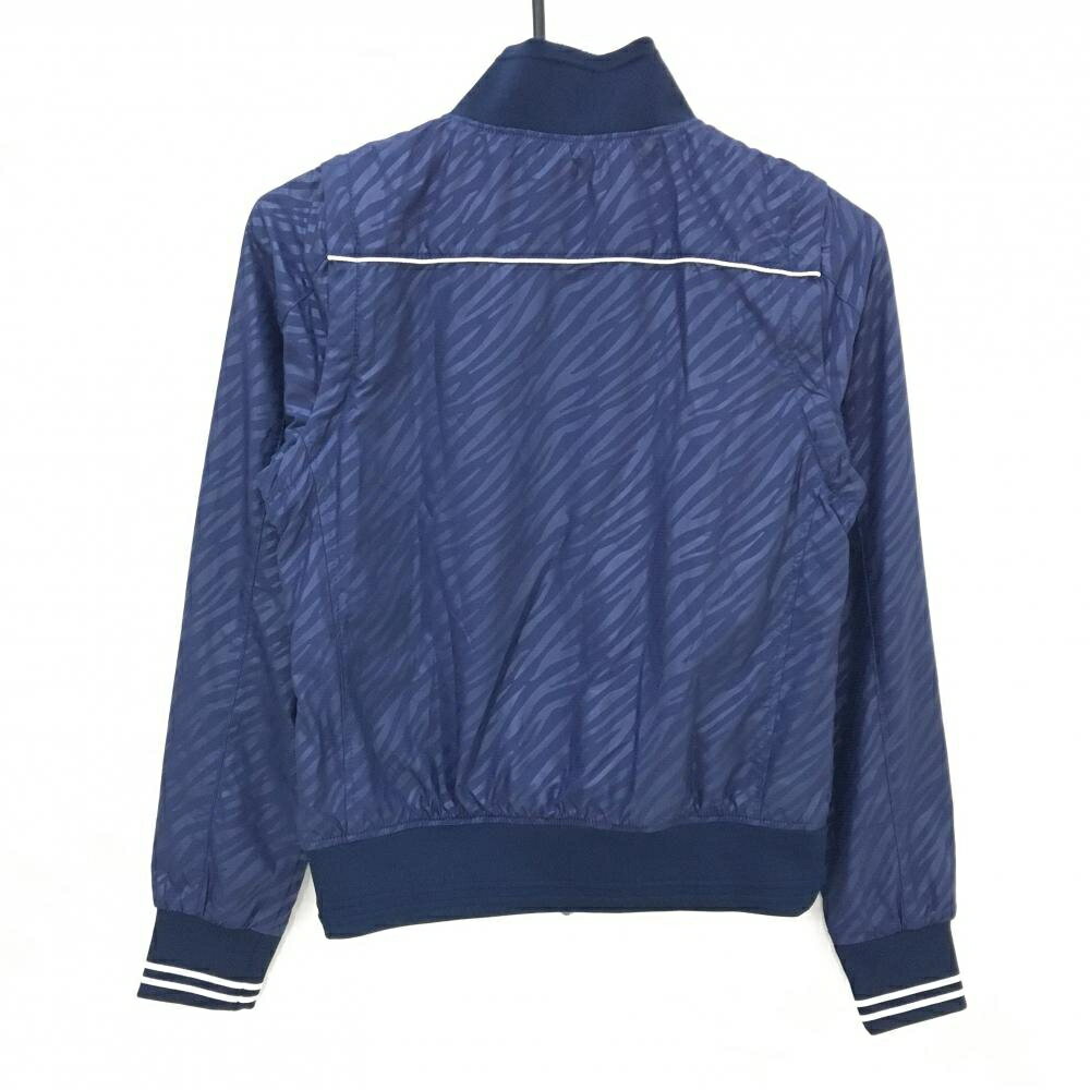 【超美品】キャロウェイ 2WAYジャケット ネイビー ゼブラ柄 裏地メッシュ 袖着脱可 レディース S ゴルフウェア Callaway